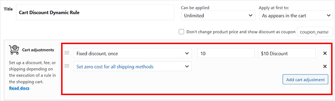 Add cart adjustments