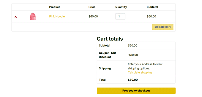 Cart subtotal dynamic pricing preview